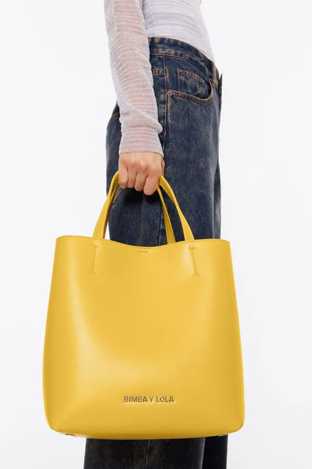 Large Yellow Leather Chihuahua Bag Yellow Women Bimba Y Lola Handbags