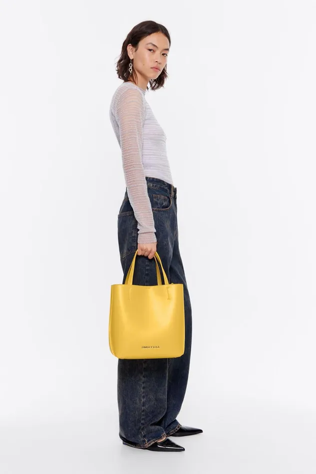 Large Yellow Leather Chihuahua Bag Yellow Women Bimba Y Lola Handbags