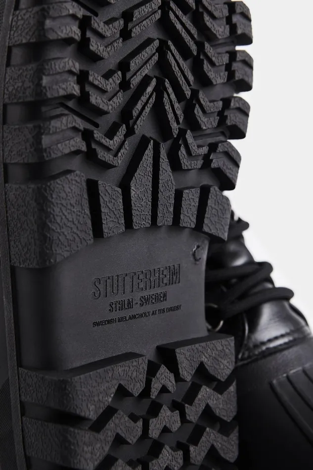 Leather Boots Women Stutterheim Patrol Boot Leather Black