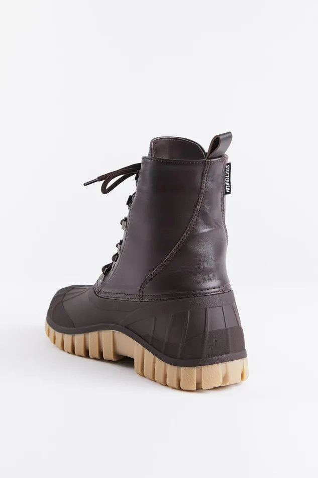 Leather Boots Women Stutterheim Patrol Boot Leather Coffee
