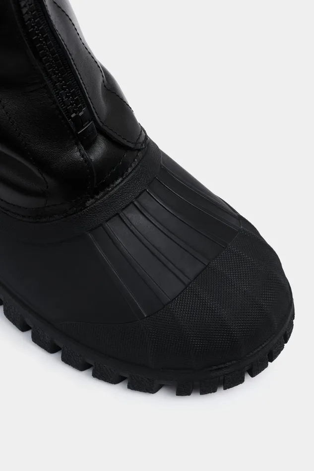 Leather Boots Women Stutterheim Patrol Zip Boot Leather Black