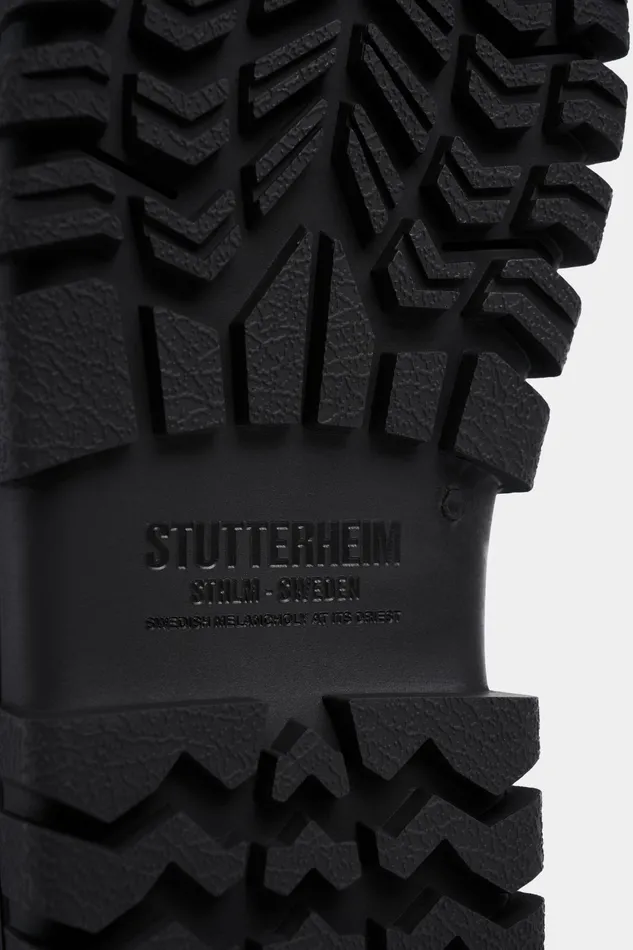 Leather Boots Women Stutterheim Patrol Zip Boot Leather Black