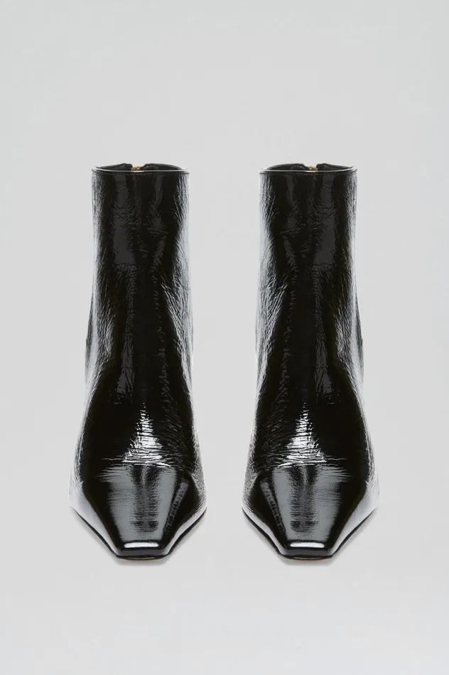 Leather Women Scanlan Theodore CRINKLE LEATHER ANKLE BOOT 75 Black