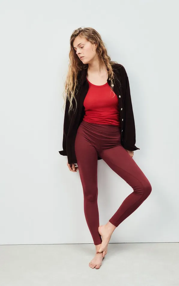 Leggings Ypawood Melange Berry Women American Vintage Joggers and Leggings