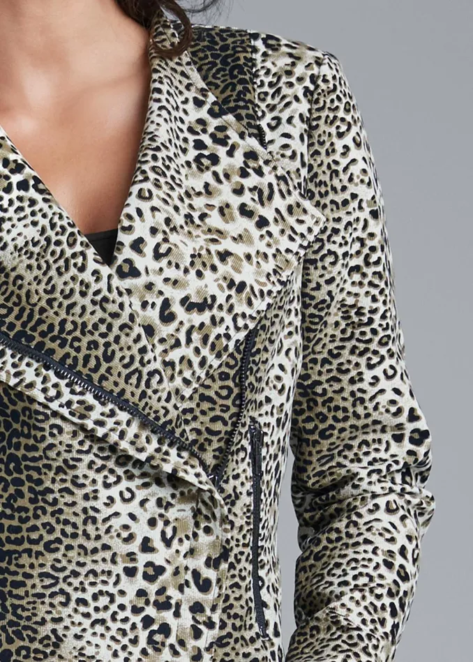 LEOPARD PRINT MOTO JACKET Brown Multi Women VENUS Jackets
