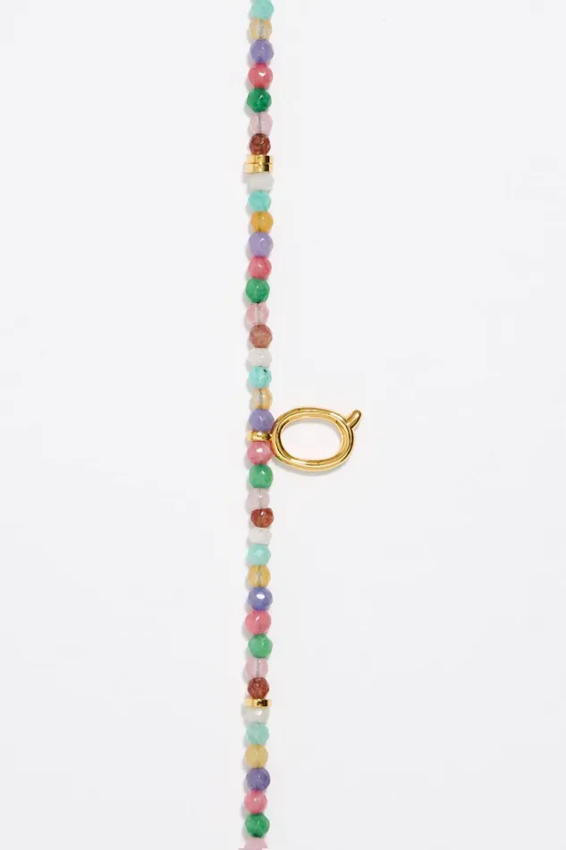 Letter Q Multicolor Stones Necklace Gold Women Bimba Y Lola Alphabet Letter Q Multicolor Stones Necklace Gold Women Bimba Y Lola Alphabet