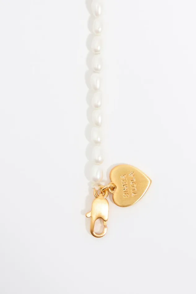 Letter T Heart And Pearl Necklace Gold Women Bimba Y Lola Alphabet Letter T Heart And Pearl Necklace Gold Women Bimba Y Lola Alphabet