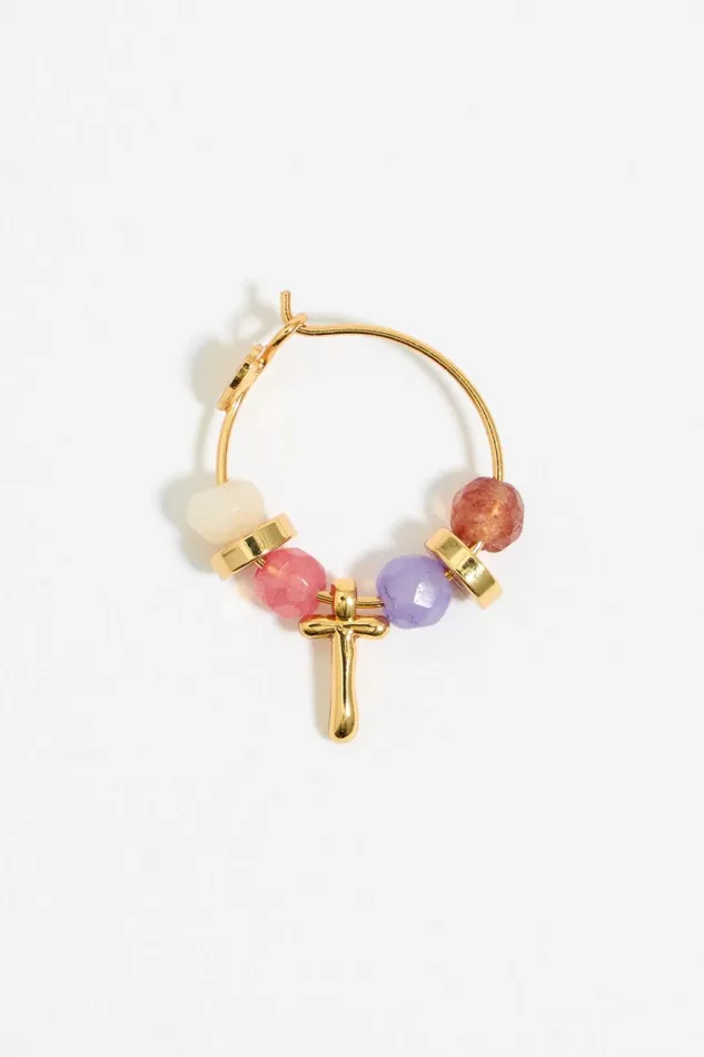 Letter T Multicolor Stones Earrings Gold Women Bimba Y Lola Alphabet Letter T Multicolor Stones Earrings Gold Women Bimba Y Lola Alphabet
