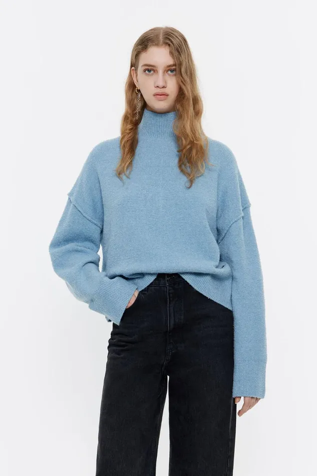 Light Blue Boxy Sweater Light Blue Women Bimba Y Lola Knitwear