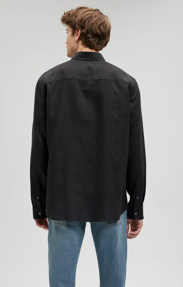 Linen ButtonUp Shirt In Black Men Mavi Jeans TShirts Linen ButtonUp Shirt In Black Men Mavi Jeans TShirts