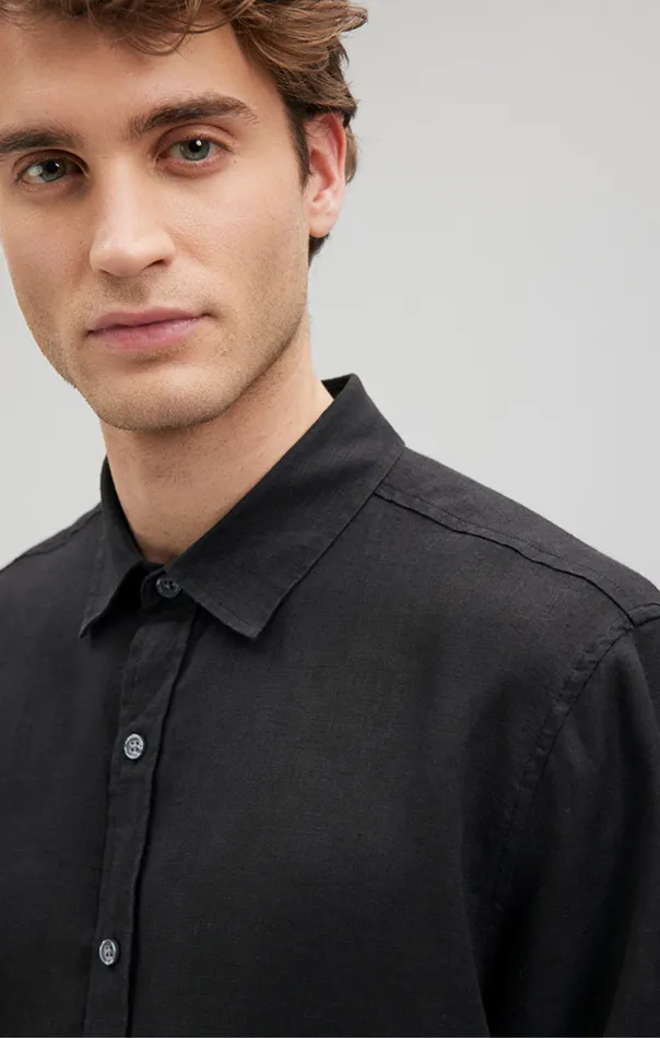 Linen ButtonUp Shirt In Black Men Mavi Jeans TShirts Linen ButtonUp Shirt In Black Men Mavi Jeans TShirts