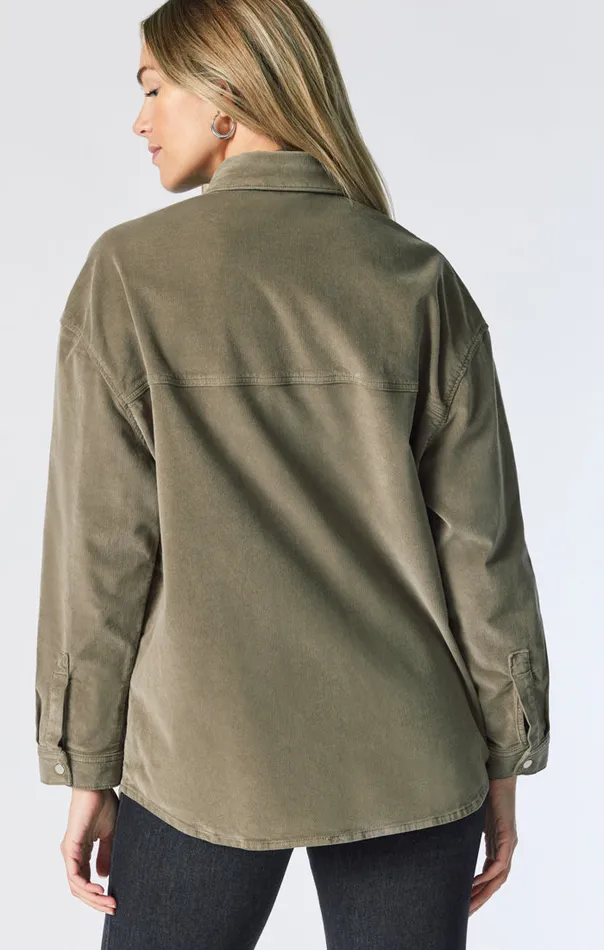 Livia Oversized Denim Shirt In Aloe Cord Women Mavi Jeans Jackets