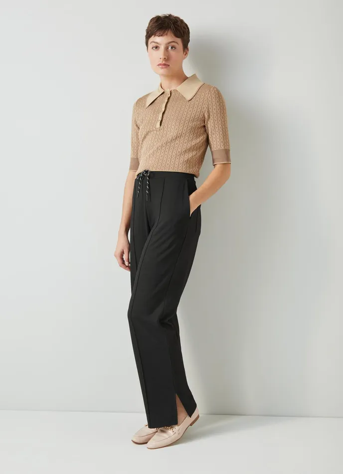 LK Bennett Ada Black Lenzing Ecovero Viscose Rich Trousers Women Trousers