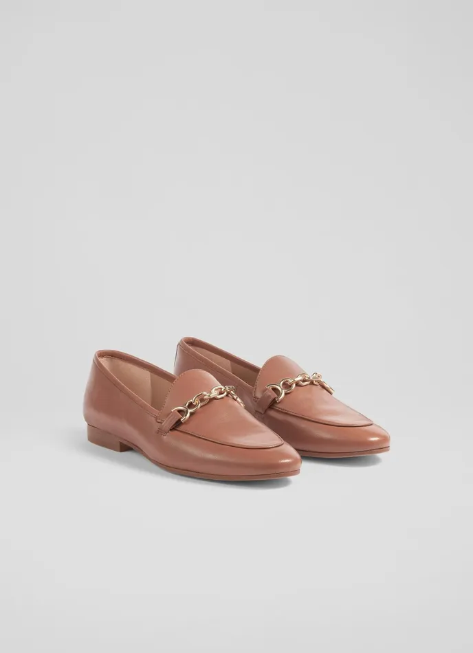 LK Bennett Adalynn Latte Leather Snaffle Loafers Women Flats