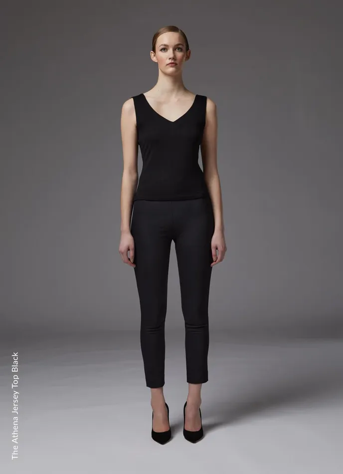 LK Bennett Athena Black Lenzing Ecovero Viscose Vest Top Women Tops