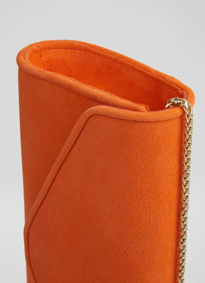 LK Bennett Dominica Pale Blue Suede Clutch Bag Women Clutch Bags