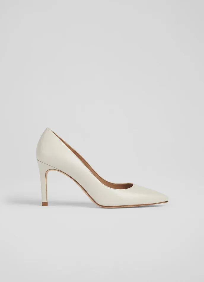 LK Bennett Floret Wine Leather Pointed Toe Courts Women Court Shoes