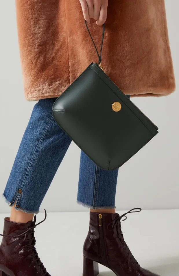 LK Bennett Poppy Green Leather Pouch Women Small Leather Good and Purses LK Bennett Poppy Green Leather Pouch Women Small Leather Good and Purses