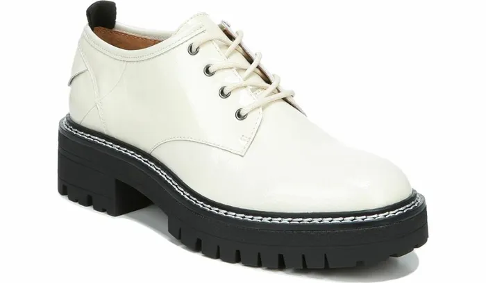 Loafers Women Franco Sarto Sarto Florita Platform Oxford Bianco Leather
