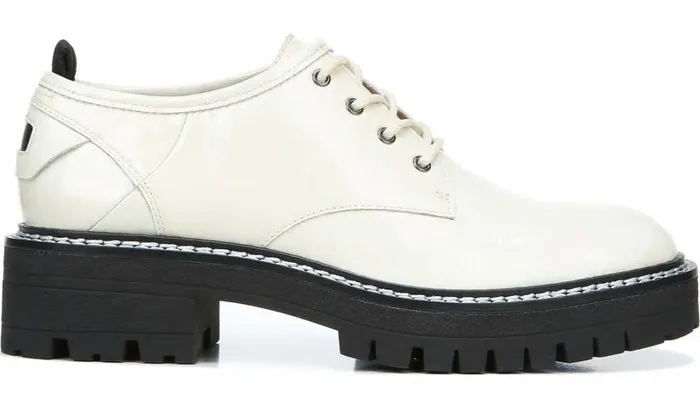 Loafers Women Franco Sarto Sarto Florita Platform Oxford Bianco Leather