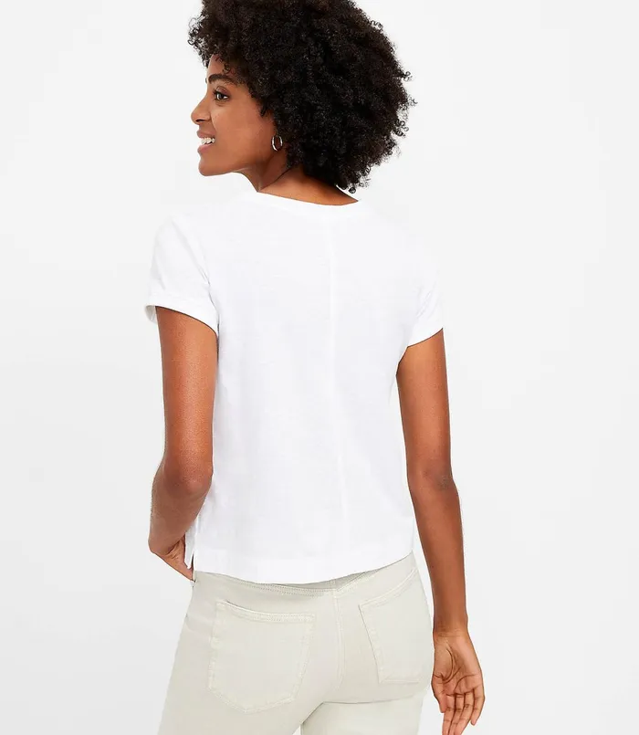 LOFT Always Dreaming Everyday Crew Neck Tee White Women Loungewear