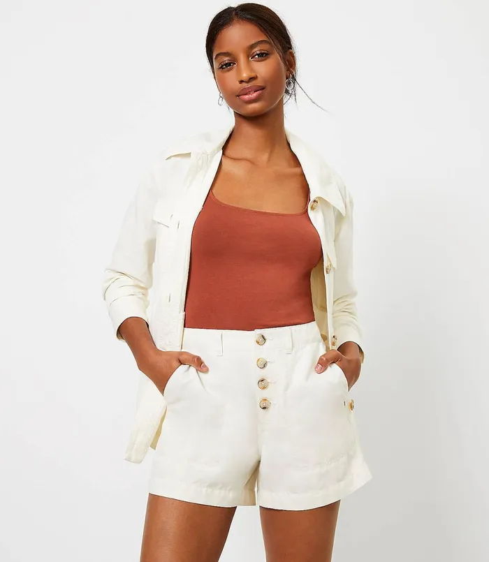 LOFT Casual Utility Shorts Whisper White Women Pants