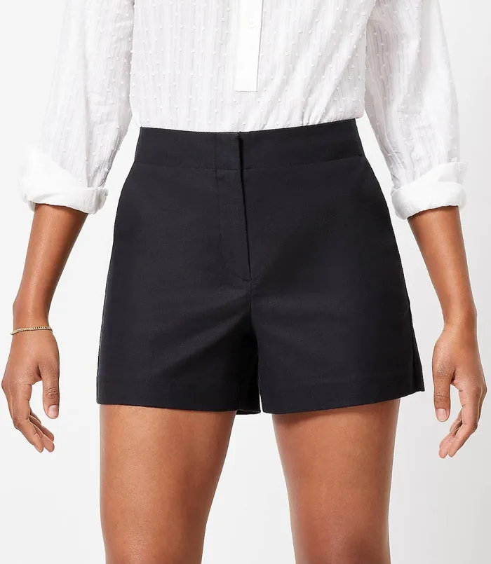 LOFT Curvy Structured Shorts Black Women Pants