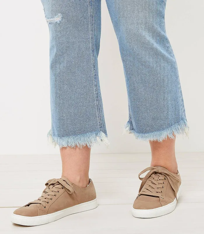 LOFT High Rise Flare Crop Jeans In Light Indigo Wash Light Indigo Wash Women Jeans