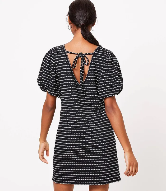 LOFT LOFT Beach Puff Sleeve Dress Black Women Swim and Beach