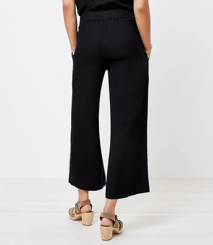 LOFT LOFT Beach Wide Leg Pants Black Women Swim and Beach