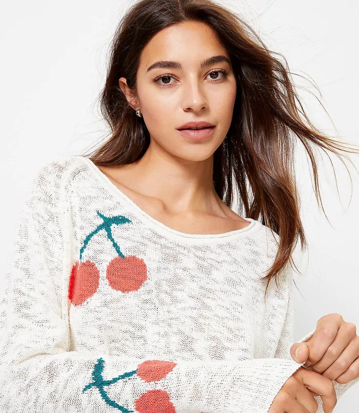 LOFT Lou and Grey Cherry Sweater Whisper White Women Sweaters
