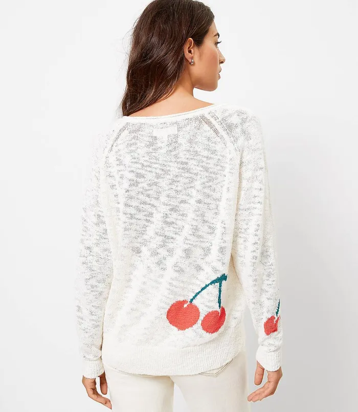 LOFT Lou and Grey Cherry Sweater Whisper White Women Sweaters