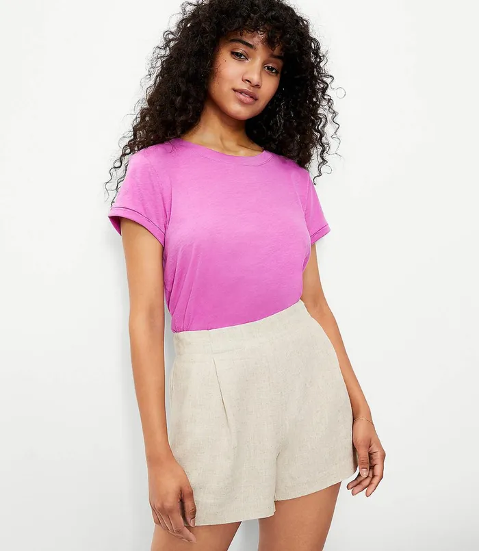LOFT New Crew Tee Black Women Loungewear