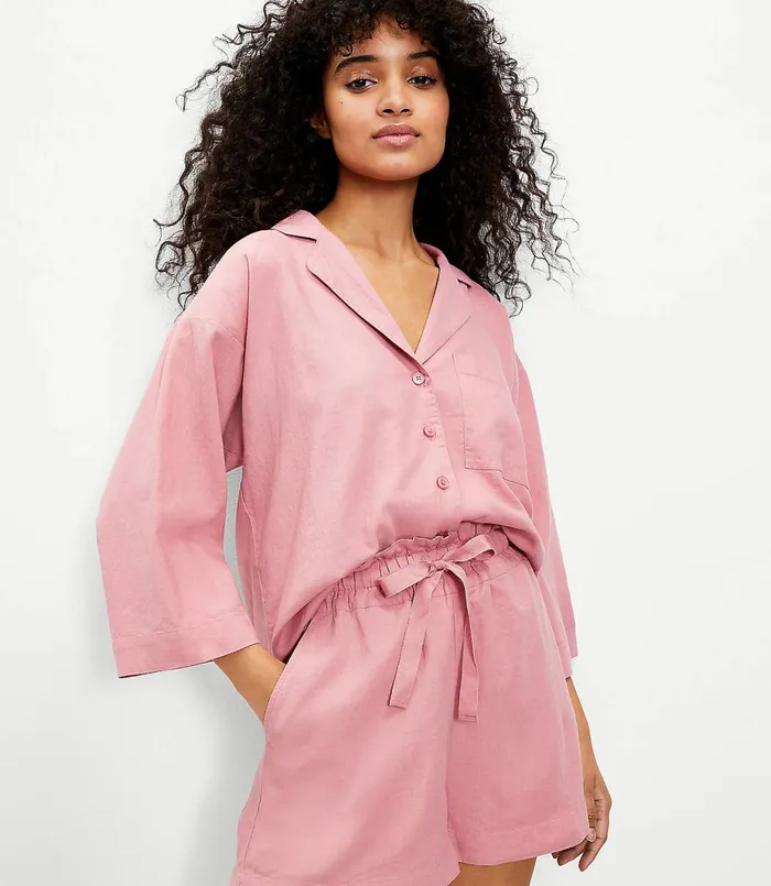 LOFT Pajama Shorts Pink Sea Shell Women Sleepwear