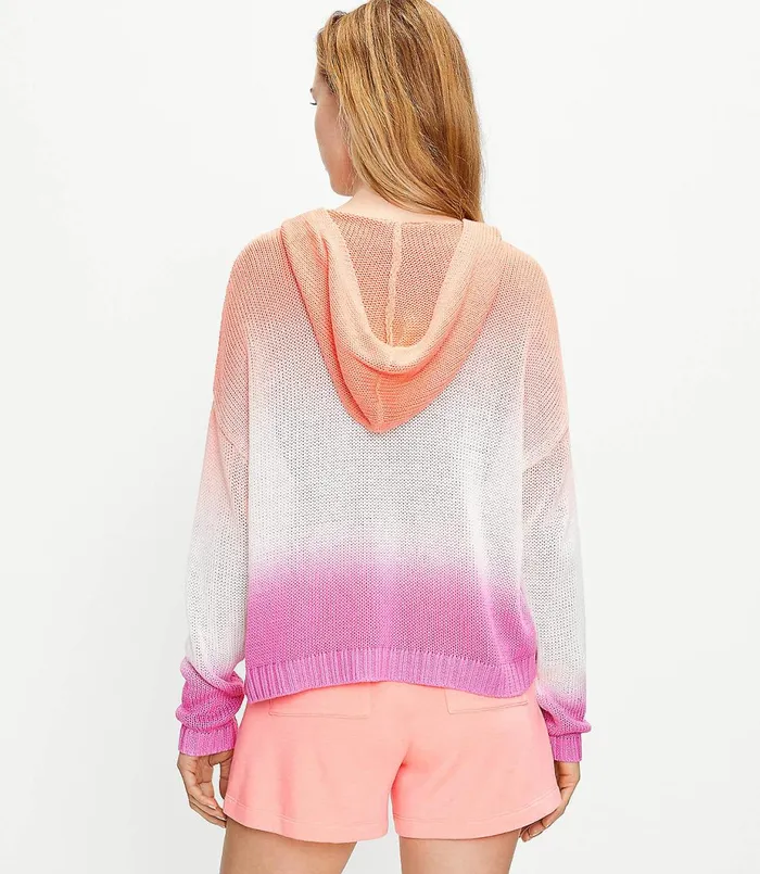 LOFT Petite Lou and Grey Dip Dye Hoodie Sweater Lilac Punch Women Petite Sweaters