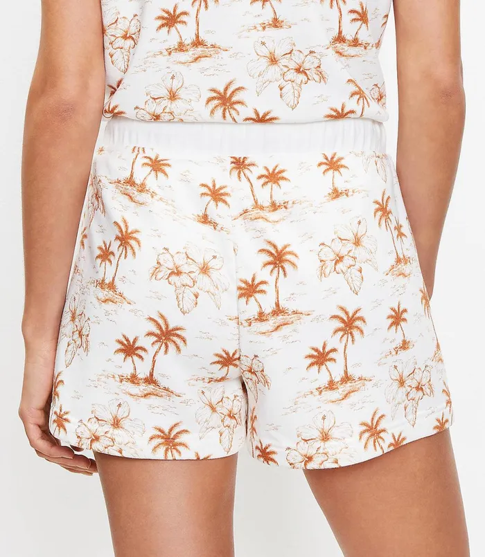 LOFT Petite Lou and Grey Palm Island Cozy Cotton Terry Shorts Whisper White Women Petite Shorts