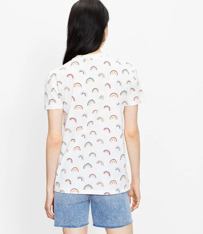 LOFT Rainbow Pride Tee Whisper White Women Tees