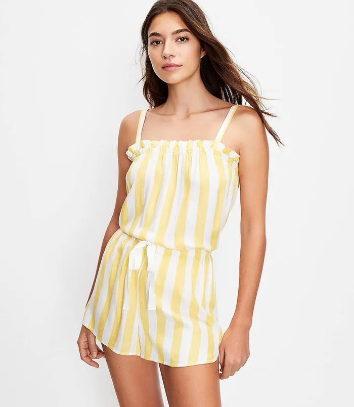 LOFT Striped Pajama Cami Mineral Yellow Women Sleepwear