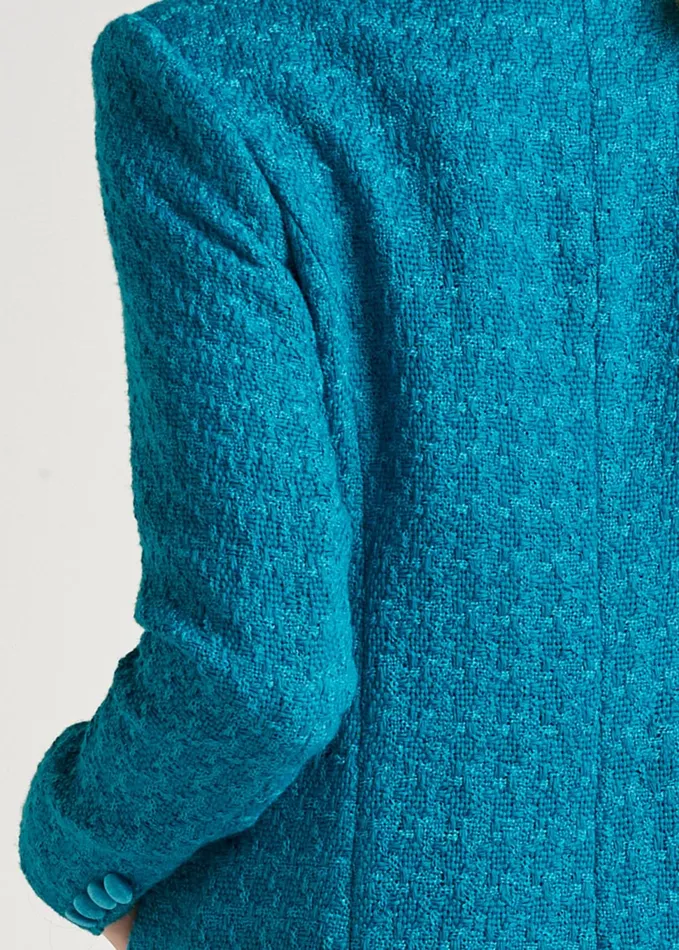 LONG TWEED COAT Turquoise Women VENUS Coats