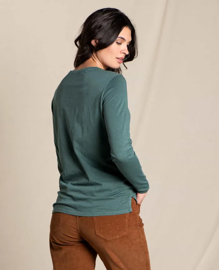 Loungewear and Sleep ToadandCo Women8217s Primo Long Sleeve Crew Silver Pine