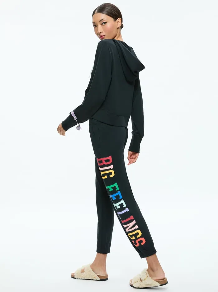 Loungewear Women Alice Olivia Big Feelings Eloise Zip Up Hoodie Black