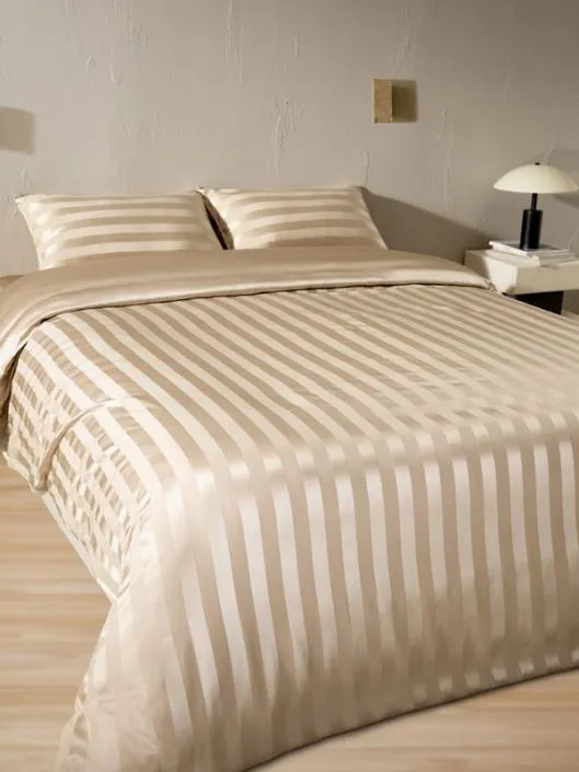 Luxurious Silk Duvet Cover With Stripe Jacquard Front Home Lilysilk Silk Duvet Covers