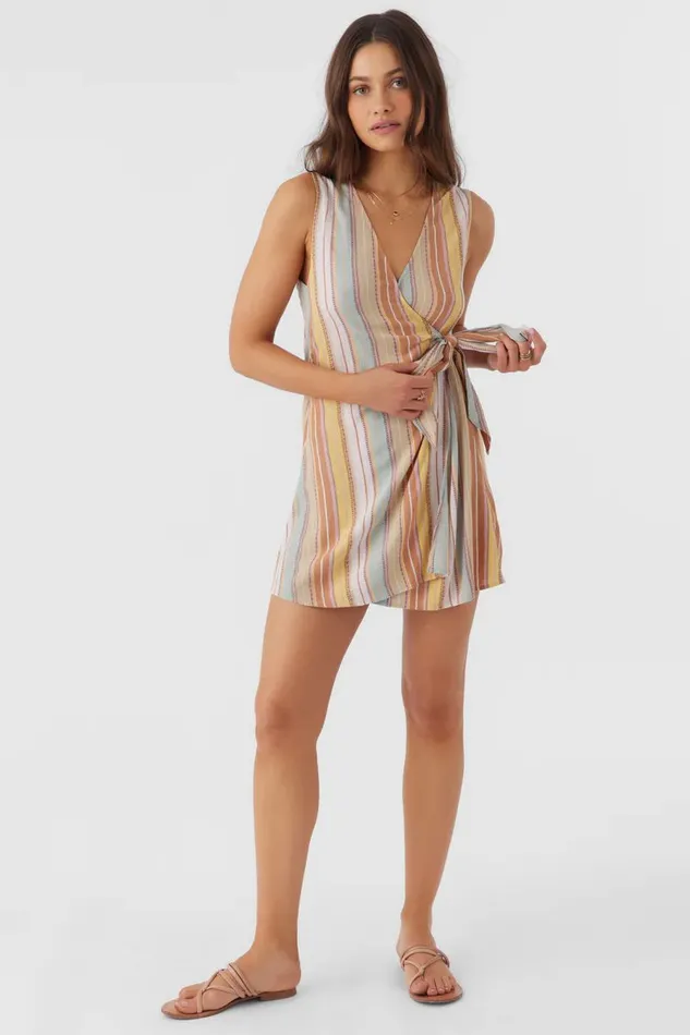MAIZIE STRIPE WRAP MINI DRESS Multi Clr Women O039NEILL Clothing