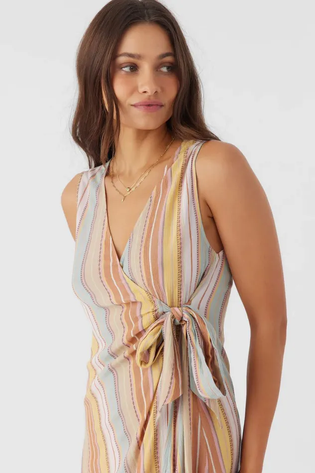MAIZIE STRIPE WRAP MINI DRESS Multi Clr Women O039NEILL Clothing