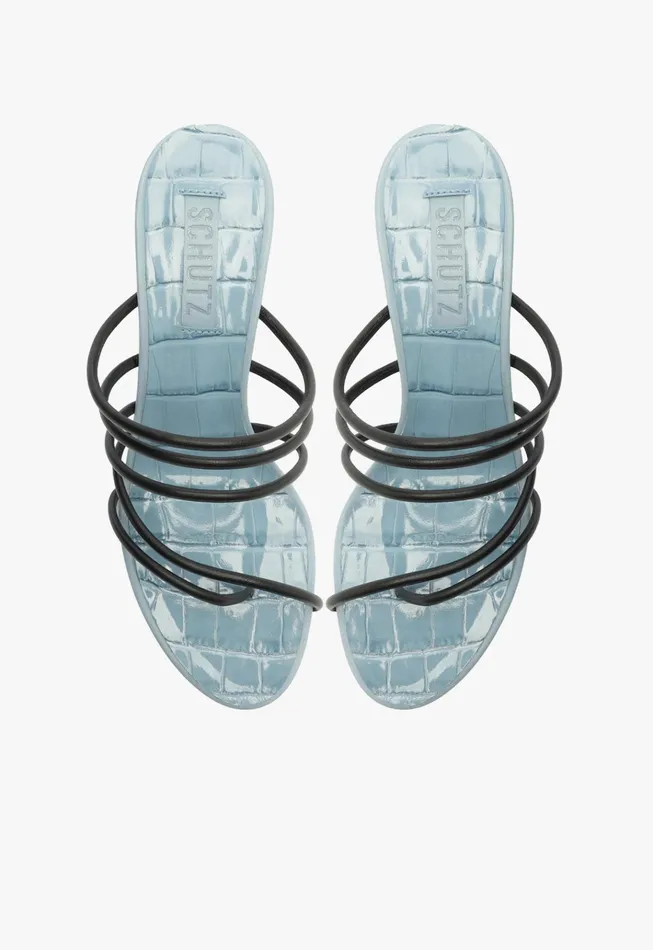 Malta Mule Sandal Blue Women Schutz Shoes Mules