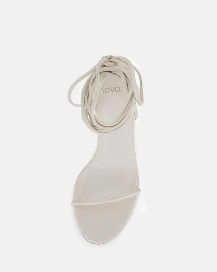 MANTOVA CREAM Open Toe Heels Women Party NOVO Shoes