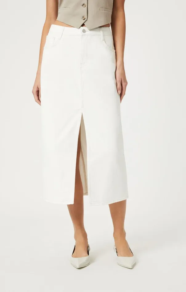 Marin Skirt In Off White Denim Women Mavi Jeans Dresses and Skirts Marin Skirt In Off White Denim Women Mavi Jeans Dresses and Skirts