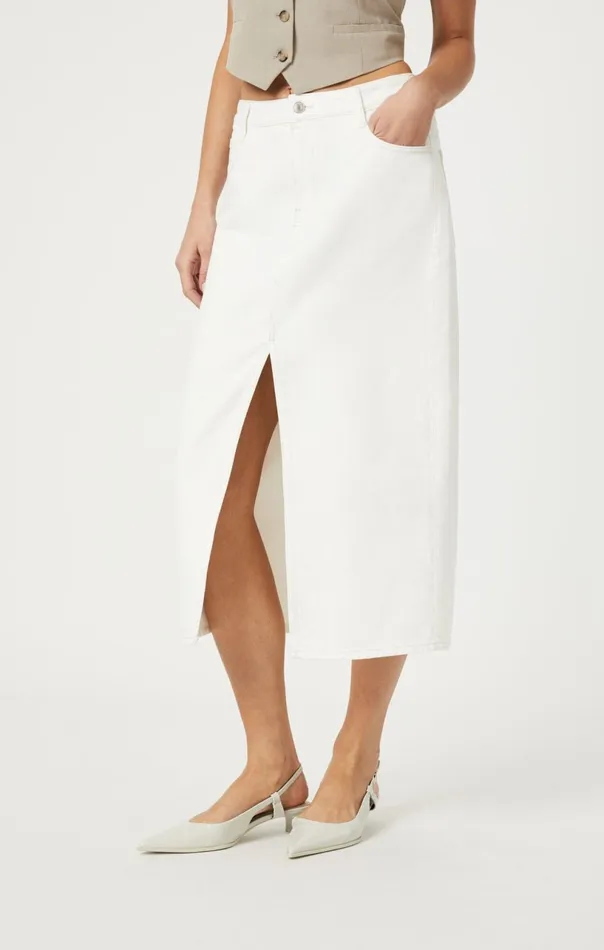 Marin Skirt In Off White Denim Women Mavi Jeans Dresses and Skirts Marin Skirt In Off White Denim Women Mavi Jeans Dresses and Skirts