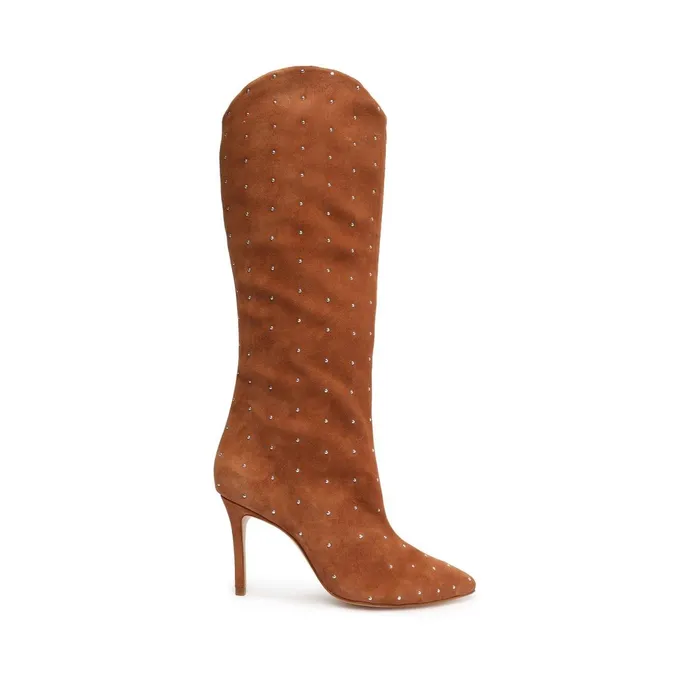 Maryana Studded Suede Boot Brown Women Schutz Shoes Maryana Boots