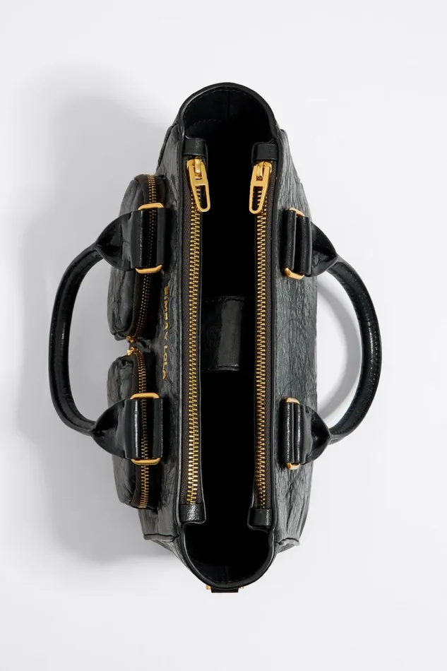 Medium Black Leather Pocket Tote Bag Black Women Bimba Y Lola Crossbody Bags Medium Black Leather Pocket Tote Bag Black Women Bimba Y Lola Crossbody Bags